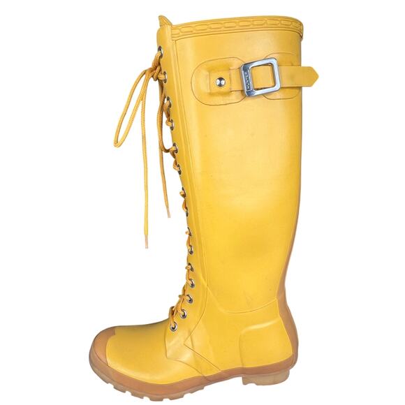 Hunter Women’s Watling Yellow Tall Rain Boots Size US 8 - Picture 3 of 11